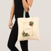 Winter Red Berries Pine Cones Wedding Tote Bag (Voorkant (product))