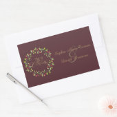 Winter Red Berries Wreath Gold Merry Kerstmis Rechthoekige Sticker (Envelop)