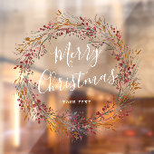 Winter Red Berry Wreath Merry Kerstmis Raamsticker (Vel 2)