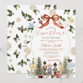 Winter Red Bow Notenkraker Ballet Baby shower Snow Kaart (Voorkant / Achterkant)