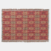 Winter Red Brown beige Black Tribal Art Mosaic Deken (Voorkant)
