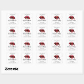 Winter Red Buffalo Plaid Beer Vierkante Sticker (Vel)