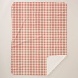 Winter Red Christmas Gingham Sherpa Deken