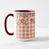 Winter Red Christmas gingham with ornaments Mok (Links)