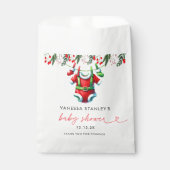 Winter Red Christmas Santa Baby shower Bedankt Bedankzakje (Voorkant)