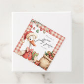 Winter Red Christmas Silly Goose  1st birthday Bedankjes Labels (In situ)