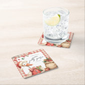 Winter Red Christmas Silly Goose  1st birthday Kartonnen Onderzetters (Insitu)