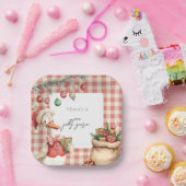 Winter Red Christmas Silly Goose  1st birthday Papieren Bordje (Feest)