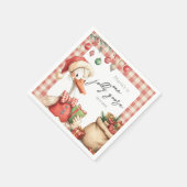 Winter Red Christmas Silly Goose  1st birthday Servet (Hoek)