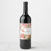 Winter Red Christmas Silly Goose 1st birthday Wijn Etiket (Voorkant)