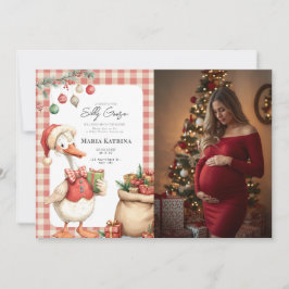 Winter Red Christmas Silly Goose Baby Shower Kaart