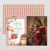 Winter Red Christmas Silly Goose Baby Shower Kaart (Voorkant / Achterkant)