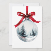 Winter Red Coquette Bow Ribbon QR Kerstfeest Kaart (Achterkant)