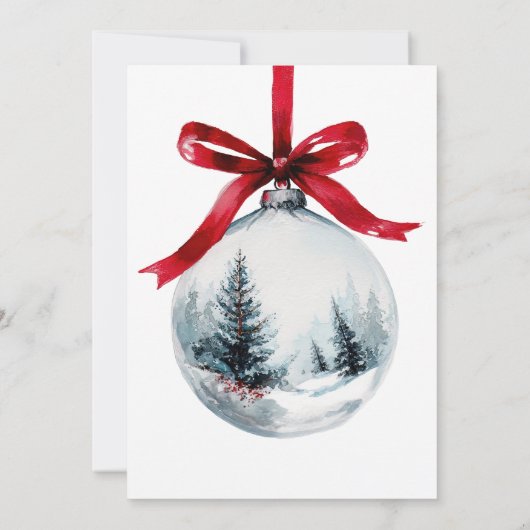 Winter Red Coquette Bow Ribbon QR Kerstfeest Kaart (Achterkant)