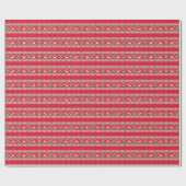 Winter Red en Green Kerstmis Isle Cadeaupapier (Vlak)