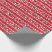 Winter Red en Green Kerstmis Isle Cadeaupapier (Hoek)