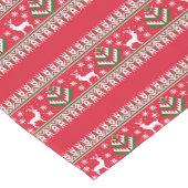 Winter Red en Green Kerstmis Isle Korte Tafelloper (Hoek)