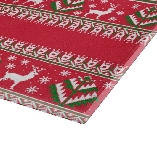 Winter Red en Green Kerstmis Isle Snijplank (Hoek)