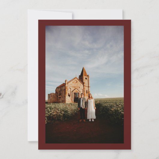 Winter Red Flower Waterverf bruiloft Kaart (Achterkant)