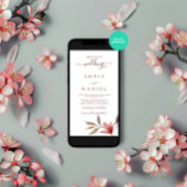 Winter Red Flower Waterverf bruiloft Kaart