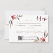 Winter Red Flower Waterverf bruiloft RSVP Kaartje (Voorkant)