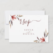 Winter Red Flower Waterverf bruiloft RSVP Kaartje (Achterkant)