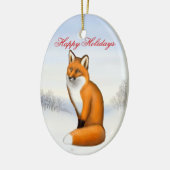 Winter Red Fox Customizable Ornament (Links)