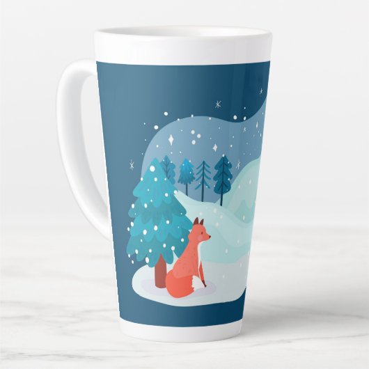Winter Red Fox Latte Mok (Linkerhoek)