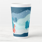 Winter Red Fox Latte Mok (Voorkant)