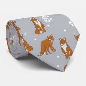 Winter Red Foxes Pattern Stropdas (Opgerold)