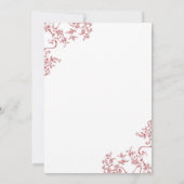 Winter Red Ginger Jar Chinoiserie Bruids Brunch Kaart (Achterkant)