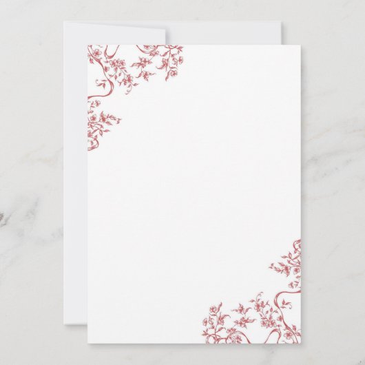 Winter Red Ginger Jar Chinoiserie Bruids Brunch Kaart (Achterkant)