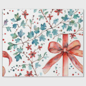 Winter Red Glow Ornament Wrap Cadeaupapier (Vlak)