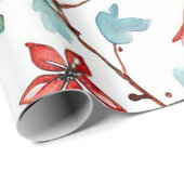 Winter Red Glow Ornament Wrap Cadeaupapier (Rol Hoek)