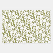 Winter Red Green Damask Traditional Kerstmis Inpakpapier Vel (Voorkant)