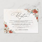 Winter Red Green Pinecone bruiloft Receptie Kaart (Voorkant)