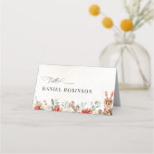 Winter Red Greenery Pinecone Gevouwen Plaats Kaart Plaatskaartje (Voorkant)