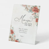 Winter Red Greenery Pinecone Mimosa Bar Sign Reclamebord Met Voetstuk (Voorkant)