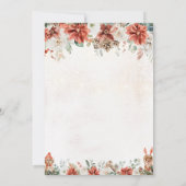 Winter Red Greenery Pinecone repetitie diner Kaart (Achterkant)