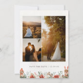 Winter Red Greenery Pinecone Save the Date Kaart (Achterkant)