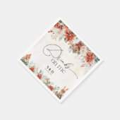 Winter Red Greenery Pinecone Trouwpapier Servet (Hoek)