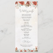 Winter Red Greenery Pinecone Trouwprogramma Programmakaart (Achterkant)