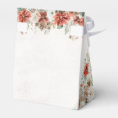 Winter Red Greenery Pinecone Wedding Favoriet Box Bedankdoosjes (Achterkant)