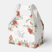 Winter Red Greenery Pinecone Wedding Favoriet Box Bedankdoosjes (Achterkant)