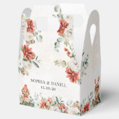 Winter Red Greenery Pinecone Wedding Favoriet Box Bedankdoosjes (Geopend)