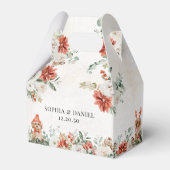 Winter Red Greenery Pinecone Wedding Favoriet Box Bedankdoosjes (Voorkant Zijde)