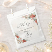 Winter Red Greenery Pinecone Wedding Favoriete Tas Bedankzakje (Geknipt)