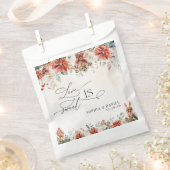 Winter Red Greenery Pinecone Wedding Favoriete Tas Bedankzakje (Geknipt)