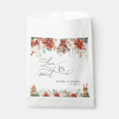 Winter Red Greenery Pinecone Wedding Favoriete Tas Bedankzakje (Voorkant)