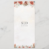 Winter Red Greenery Pinecone Wedding Menu (Achterkant)